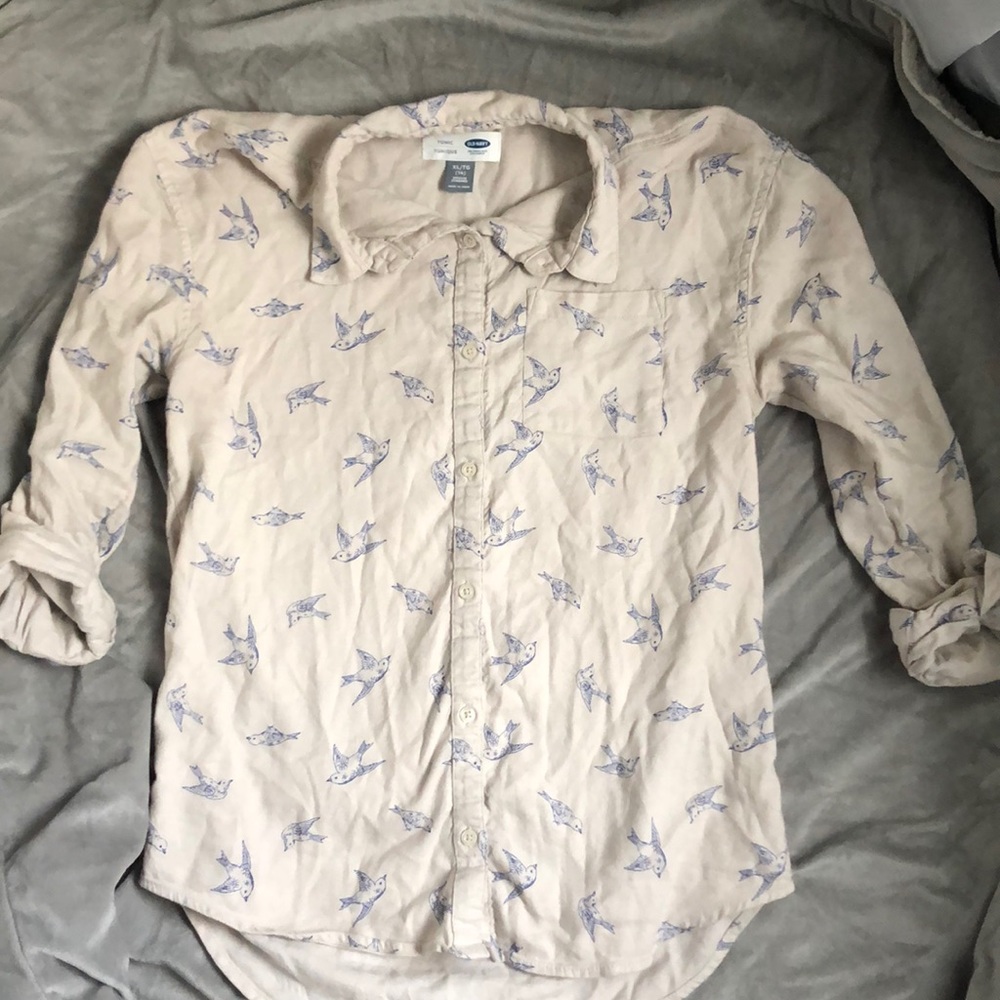 Patterned button down shirt